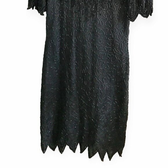 Vintage‎ Dress black beaded midi dress - Picture 5 of 10